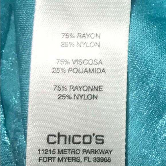 Chico’s Turquoise Waterfall Blazer sz 16(3) - Picture 6 of 6